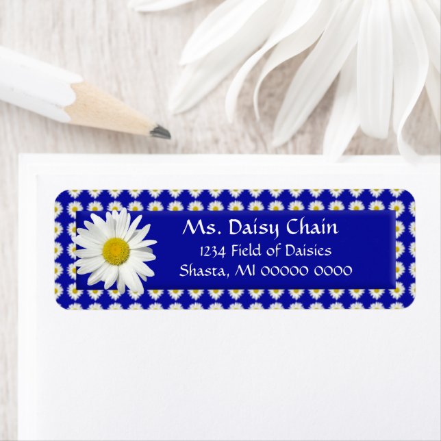 fröhliches Daisy Return Address Label (Insitu)