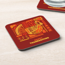 Fröhliches Dankeschön Orange Brown Hard mit Cork Getränkeuntersetzer