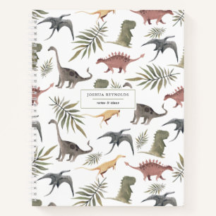 Fröhliches Dinosaurier-Muster Personalisiertes Tag Notizbuch