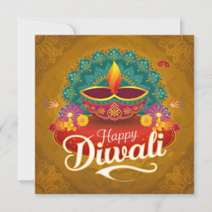 Fröhliches Diwali Farbige Diya Lichtfest Feiertagskarte