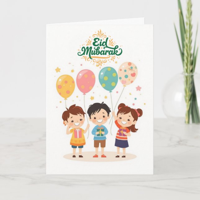 Fröhliches Eid al-Fitr-Design Karte (Vorderseite)