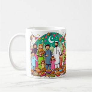 Fröhliches Eid Familie Lustiges Feier Design Kaffeetasse