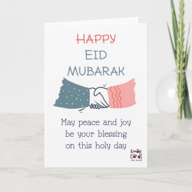 Fröhliches Eid - Handschlag Karte (Vorderseite)