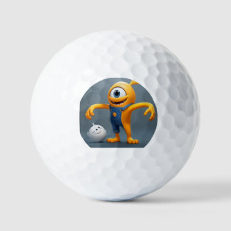 „Fröhliches Einaugenmonster mit Geisterfreund“ Golfball