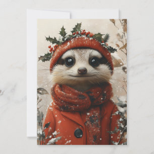 Fröhliches Erdmännchen im Winterwunderland Einladung