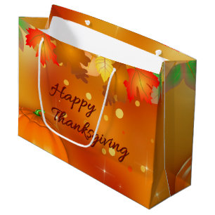 Fröhliches Erntedankfest farbenfrohe Herbstleaves Große Geschenktüte