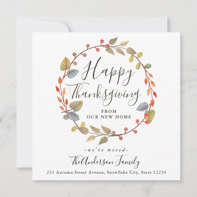 Fröhliches Erntedankfest Herbstkranz Feiertag Bewe Ankündigung (Vorderseite)