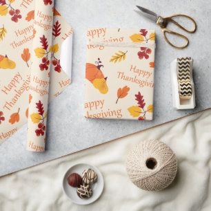 Fröhliches Erntedankfest Herbstkürme und Blätter G Geschenkpapier
