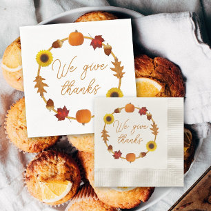 Fröhliches Erntedankfest Herbstleaves Pumpkins Serviette