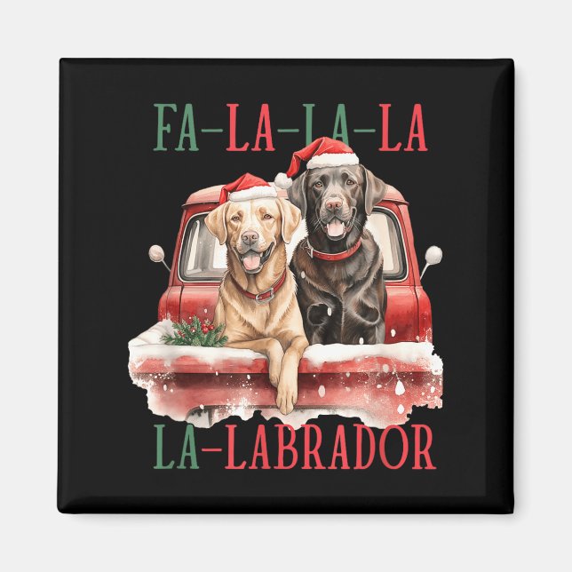 Fröhliches Fa La La Labrador Weihnachten  Magnet (Vorne)