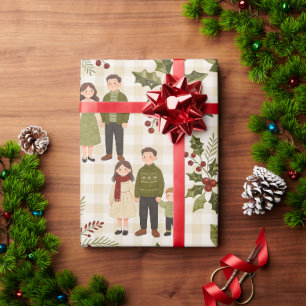 Fröhliches Familien-Weihnachts-Tartan-Design TMF26 Geschenkpapier