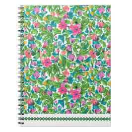 Fröhliches, farbenfrohes Sommerpattern botanische  Notizblock