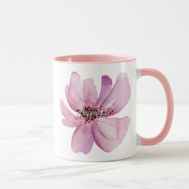 Fröhliches farbiges Blumengeschenk niedlich rosa l Tasse (Rechts)