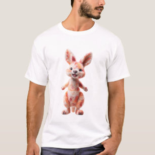 Fröhliches Fell Orange Känguru Grafik Männer T-Shirt