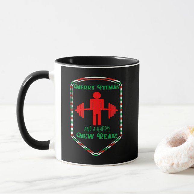 Fröhliches Fitmas und ein guten Rutsch ins Neue Tasse (Mit Donut)