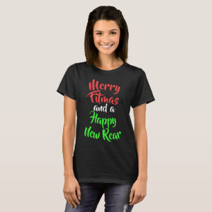 Fröhliches Fitmas und eine glückliche neue T-Shirt