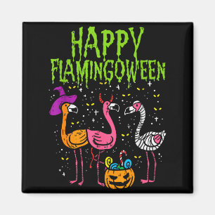Fröhliches Flamingoween Y Flamingos Lustiger Hallo Magnet