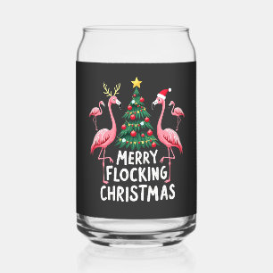 Fröhliches Flockendes Weihnachten Xmas Flamingo Ba Dosenglas