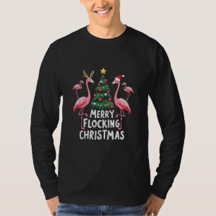 Fröhliches Flockendes Weihnachten Xmas Flamingo Ba T-Shirt