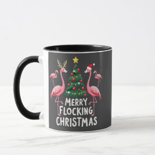 Fröhliches Flockendes Weihnachten Xmas Flamingo Ba Tasse