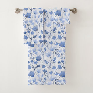 Fröhliches Flora-Badehandtuch-Set - Indigo Badhandtuch Set