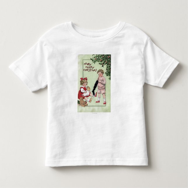 Fröhliches fröhliches ChristmasKids mit Spielwaren Kleinkind T-shirt (Vorderseite)