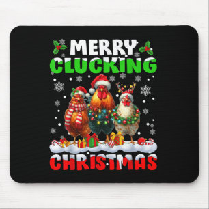 Fröhliches Gackelndes Weihnachten Lustiger Hühner- Mousepad
