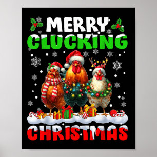 Fröhliches Gackern Weihnachten Lustiger Hühner San Poster