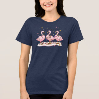Fröhliches Gänseabenteuer Rosa Weihnachtslichter G Tri-Blend Shirt