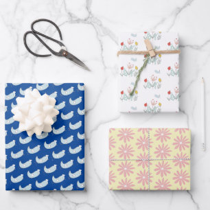 Fröhliches Garten-Vogel-Geschenkpapier Flachblätte Geschenkpapier Set