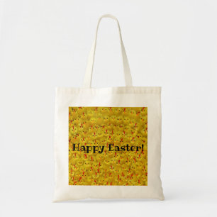 Fröhliches Gelbhühnermuster "Happy Oaster" Tragetasche