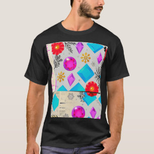 Fröhliches geometrisches Blütenmuster – Bubble-Edi T-Shirt