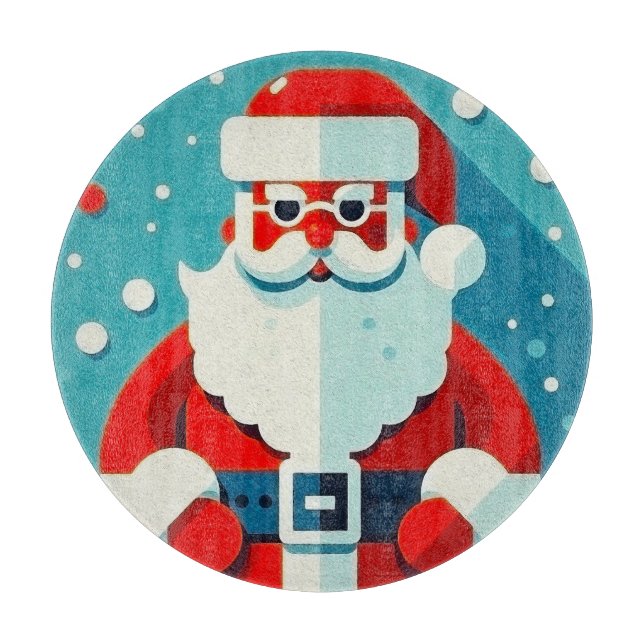 fröhliches Gesicht des Weihnachtsmannes Schneidebrett (Vorderseite)