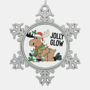 Fröhliches Glanz-Weihnachts-Rentier-Santa-Weihnach Schneeflocken Zinn-Ornament