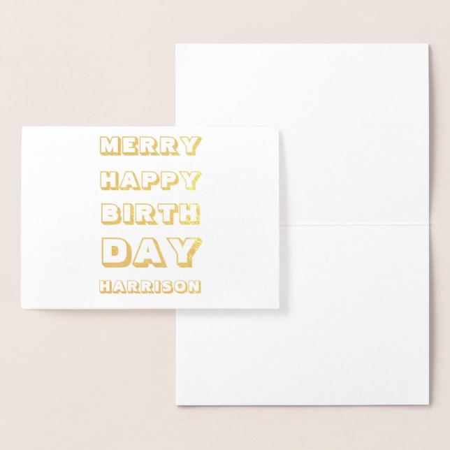 Fröhliches Glück Geburtstag individuelle Name Mode Folienkarte (Anzeige)