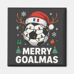 Fröhliches Goalmas Frankreich - Lustiger Fußball-W Magnet