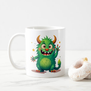 Fröhliches grünes Monster: Ein freundlicher Beglei Kaffeetasse