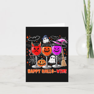 Fröhliches Hallo-Wein Lustiger Halloween Gl Wein T Karte