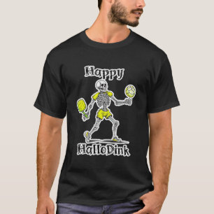 Fröhliches Hallodink Halloween und Pickleball-Wo T-Shirt