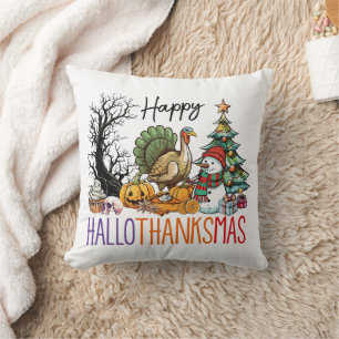 Fröhliches Hallothanksmas Clipart Kissen