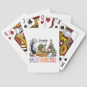 Fröhliches Hallothanksmas Clipart Spielkarten