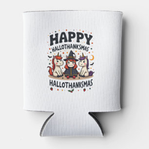 Fröhliches Hallothanksmas Einhorn Vintage Feiertag Dosenkühler