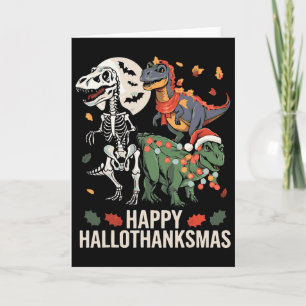 Fröhliches Hallothanksmas T Rex Halloween Erntedan Karte
