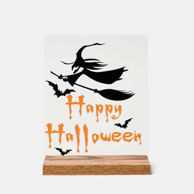 Fröhliches Halloween Acrylschild (Vorderseite)