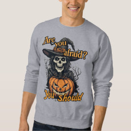 Fröhliches Halloween auf einem Grau Sweatshirt