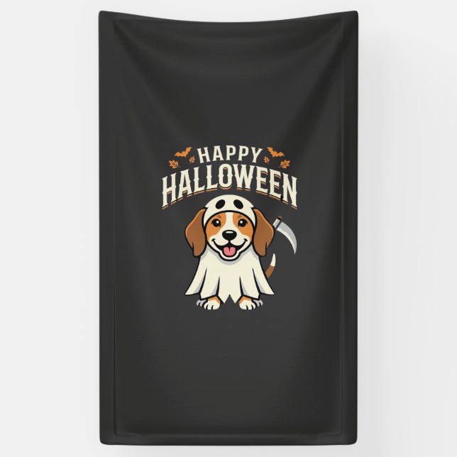 Fröhliches Halloween Beagle Hund Design_1 Banner (Vertikal)