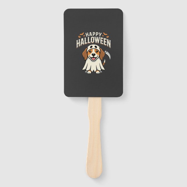 Fröhliches Halloween Beagle Hund Design_1 Fächer (Vorderseite)
