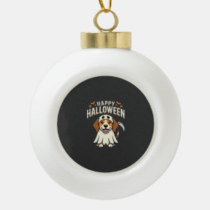 Fröhliches Halloween Beagle Hund Design_1 Keramik Kugel-Ornament