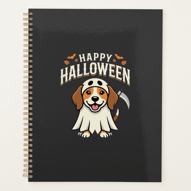 Fröhliches Halloween Beagle Hund Design_1 Planer (Vorderseite)