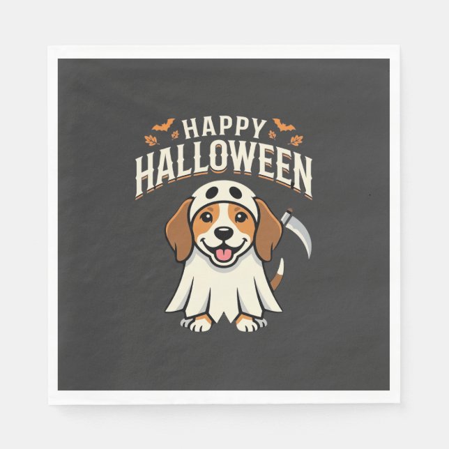 Fröhliches Halloween Beagle Hund Design_1 Serviette (Vorderseite)